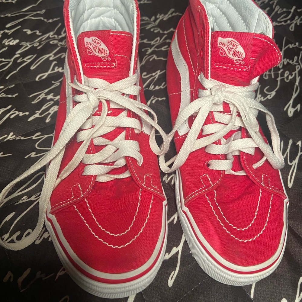 Red Skateboard Vans High Top